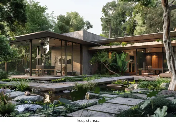 Modern Courtyard House with Zen Inspired Design