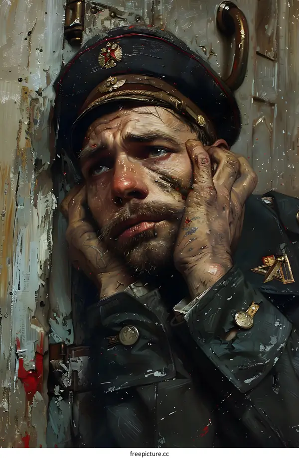 The Weary Soldier A Portrait of Exhaustion