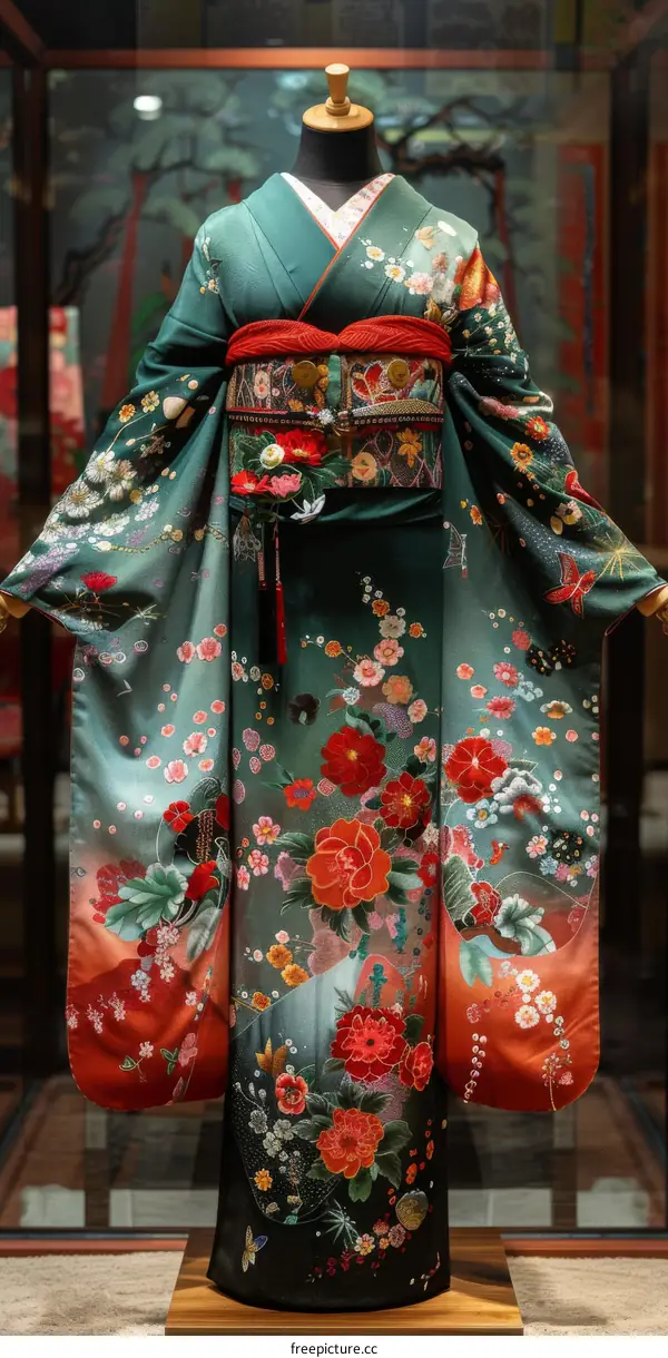 A kimono with a floral pattern