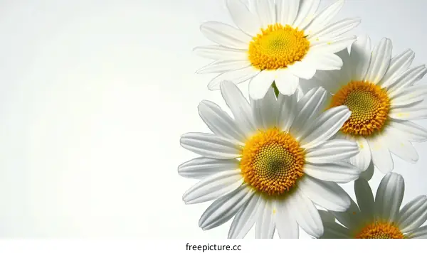 Close up of Beautiful White Chamomile Flowers