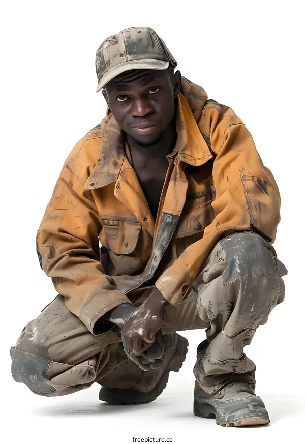 Portrait of a dirty worker