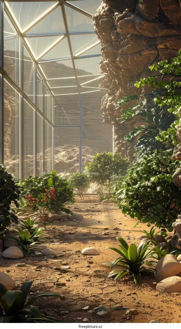 Futuristic Greenhouse in the Desert: A Sustainable Oasis
