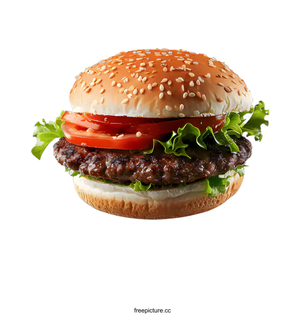 [Transparent Background PNG]hamburger isolated on white background