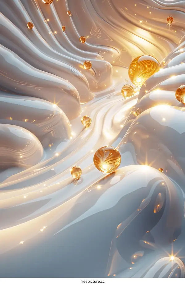 Abstract  Liquid  Geometric  Gold  Sphere  Design