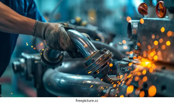 welder working in factory