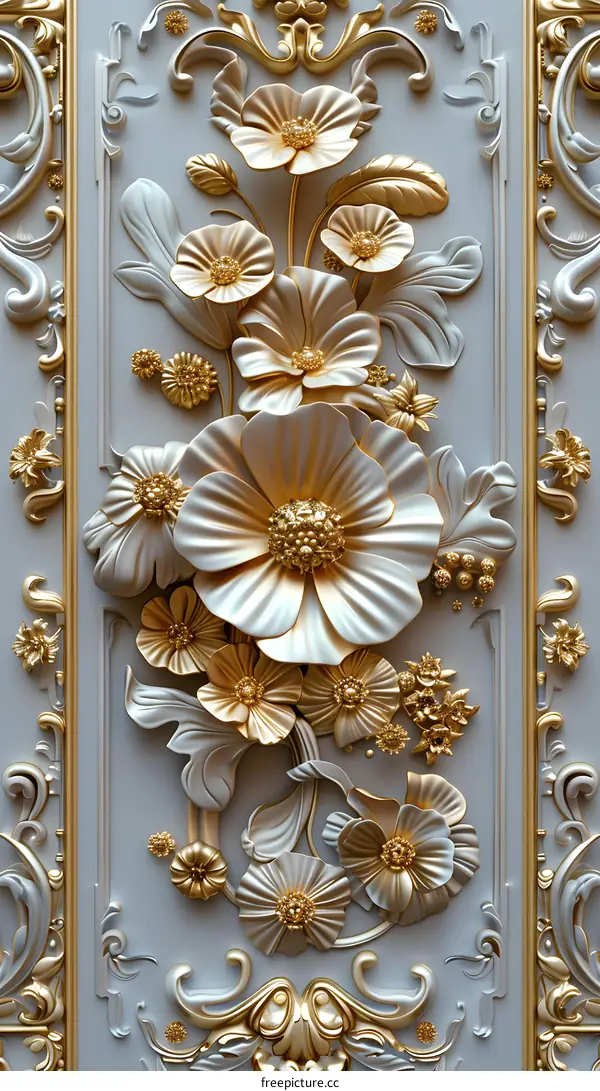 3D wall sculpture of flowers