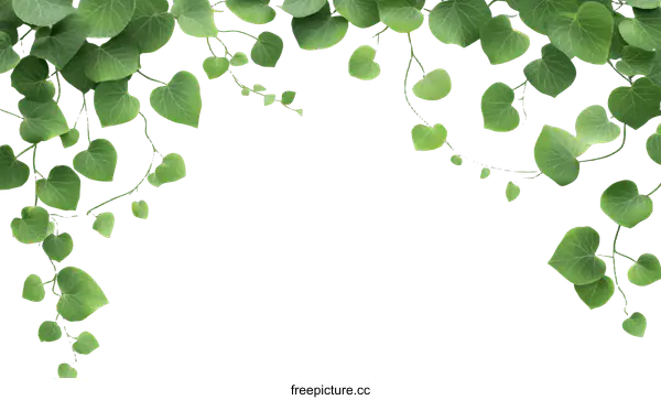 [Transparent Background PNG]Fresh Green Leaves Border Design