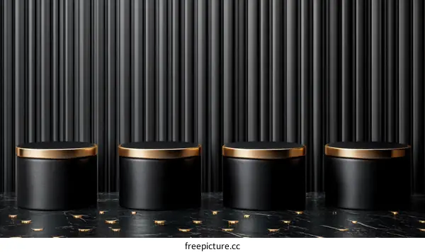 Black and Gold Geometric Podium Display