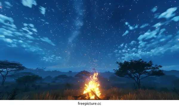 Bonfire Under the Milky Way