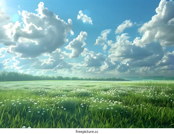 The flowers on the grass