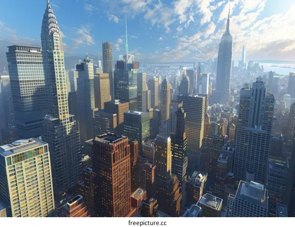 New York City Skyline Aerial View