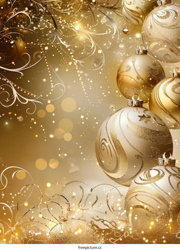 Golden Christmas Ornaments for Holiday Season