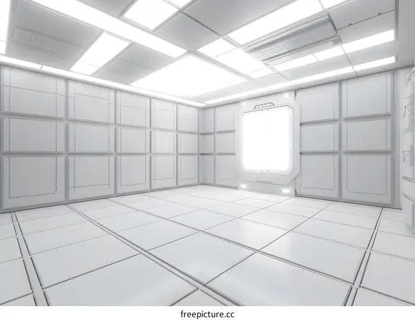 White Room Interior Design Futuristic Sci Fi Space Station