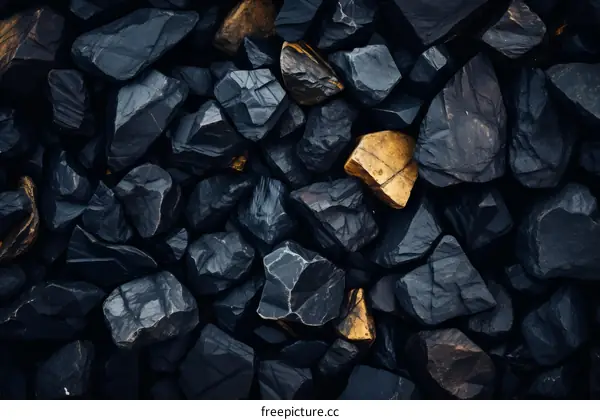 Black and gold rocks