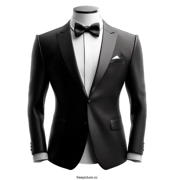 [Transparent Background PNG]Black Tuxedo Illustration for Fashion Design