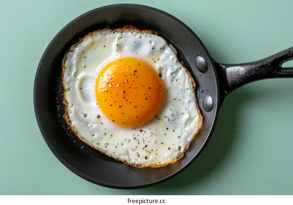 Fried egg in a frying pan