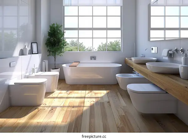 Modern Bathroom Interior Design Illustration