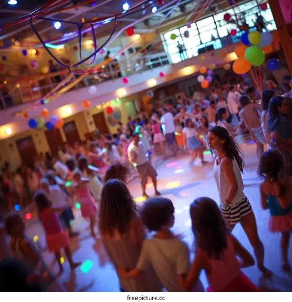 Children dancing at a school dance