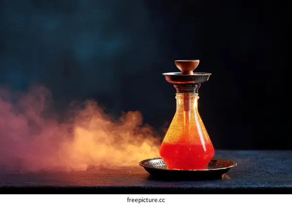 Aromatic Hookah in a Dramatic Setting