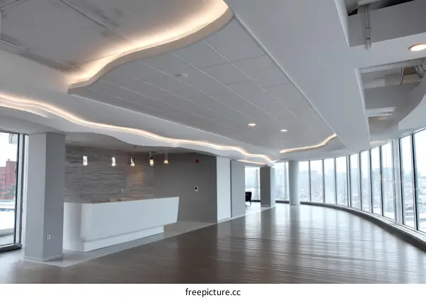 Modern Office Space with Curvilinear Ceilings