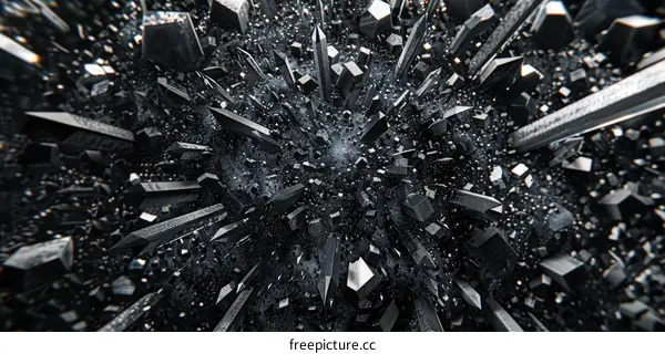 Black and white crystal shard background