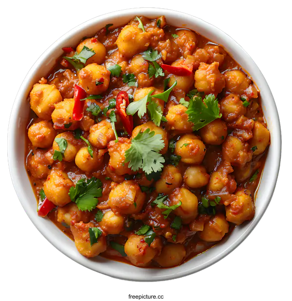 [Transparent Background PNG]Spicy Chickpea Curry Bowl