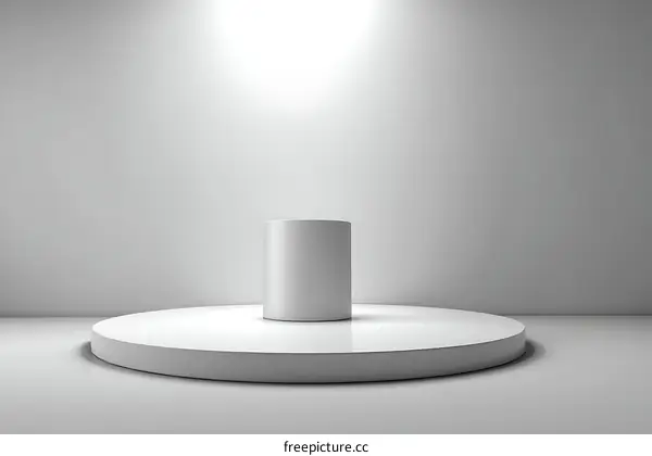 Modern Minimalist White Cylinder Display Platform