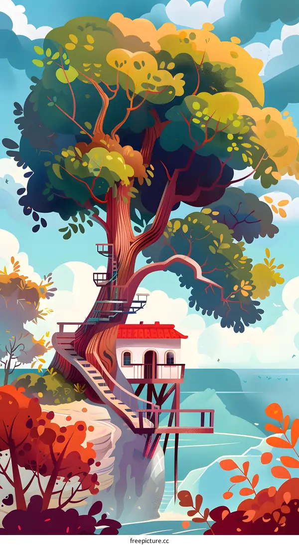 Treehouse on the Cliff with Ocean View