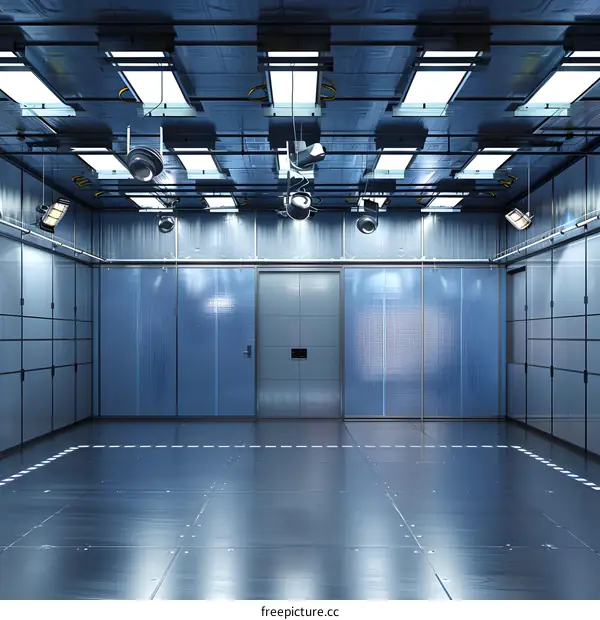 Empty Futuristic Room with Lights