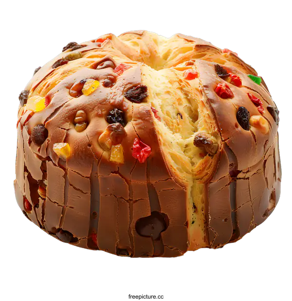 [Transparent Background PNG]Close-up of a traditional Italian Christmas cake