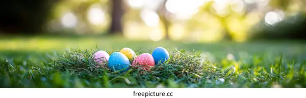 Easter Eggs Hidden in the Grass
