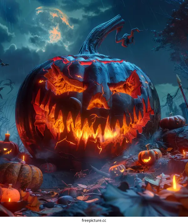 Glowing Jack-o'-Lantern Pumpkin for Halloween Party