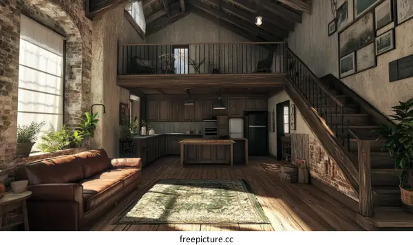 Rustic Loft Apartment Interior Design