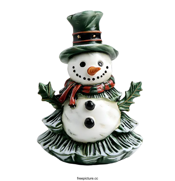 [Transparent Background PNG]Ceramic Snowman Christmas Ornament Decoration