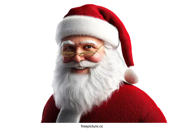 [Transparent Background PNG]Closeup Portrait of Santa Claus