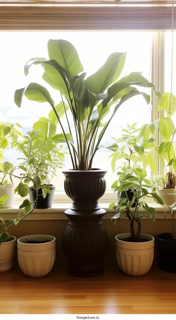 Indoor plants in front of a window