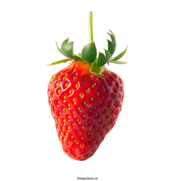 [Transparent Background PNG]Close Up Of A Single Fresh Ripe Strawberry