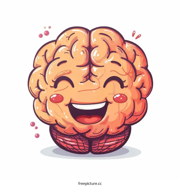 A happy cartoon brain