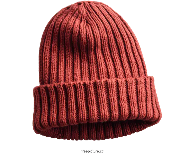 [Transparent Background PNG]Russet Knitted Beanie Hat Close-up