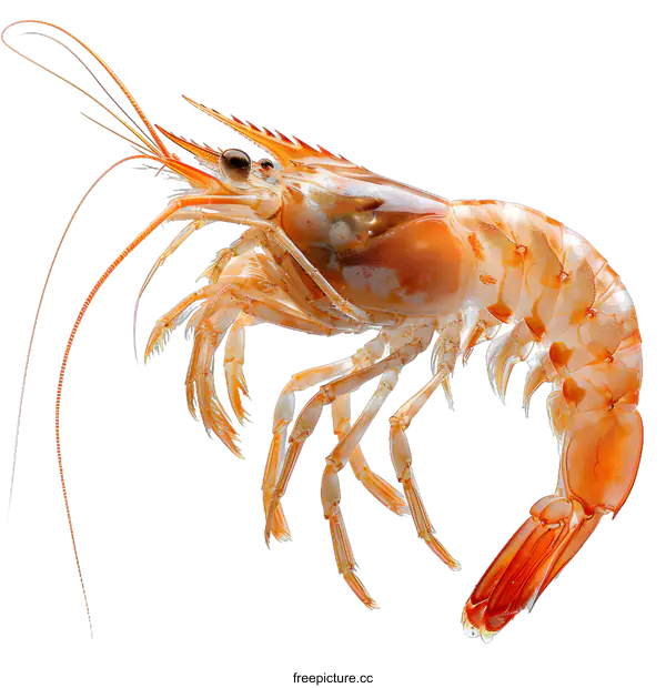 [Transparent Background PNG]Fresh Raw Shrimp on White Background