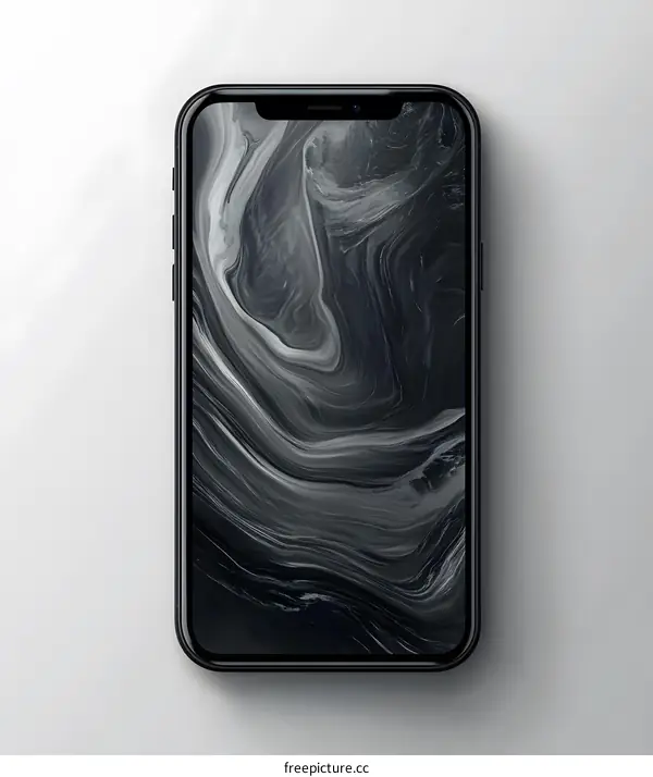 Black and White Abstract Marble Phone Wallpaper