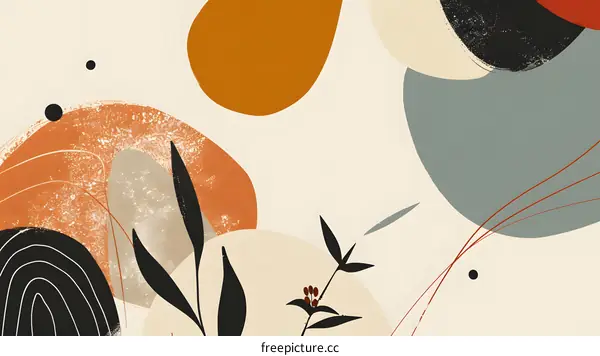 Abstract Art Painting With Beige Background