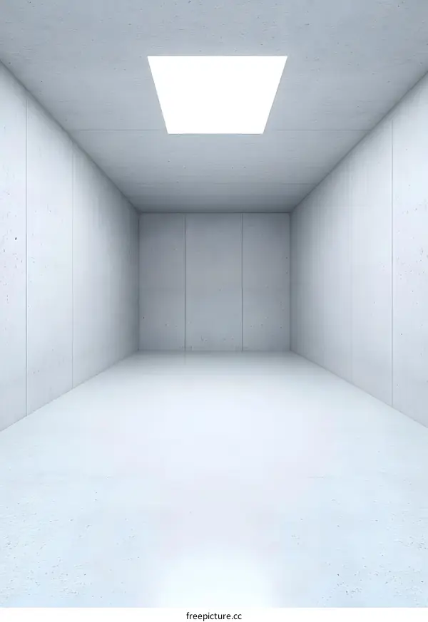 Empty White Concrete Room Interior Design