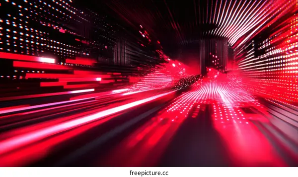 Dynamic Red Digital Tunnel Visualisation