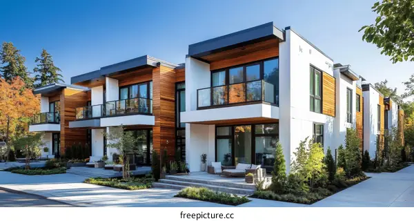 Modern Townhouses in a Residential Area