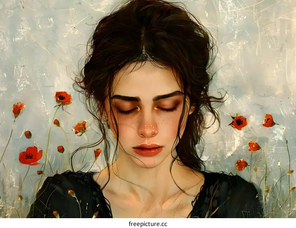 Girl with Her Eyes Closed