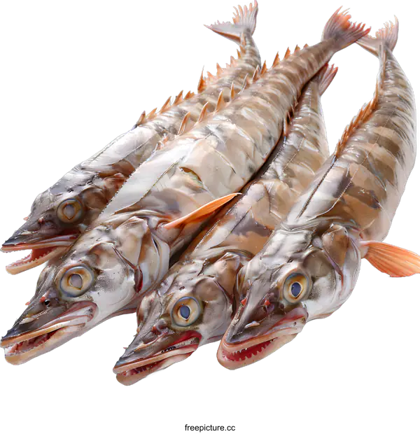 [Transparent Background PNG]Freshly Caught Fish on White Background
