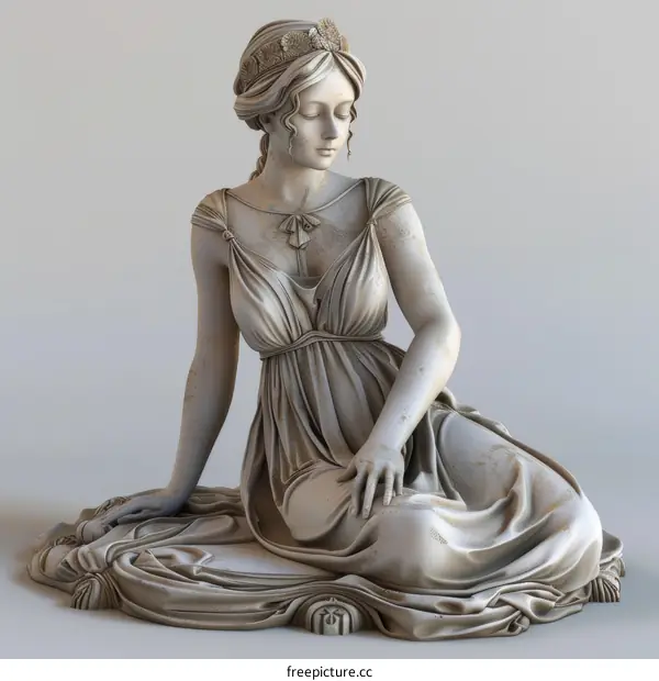 Ancient Greek Statue of a Seated Woman