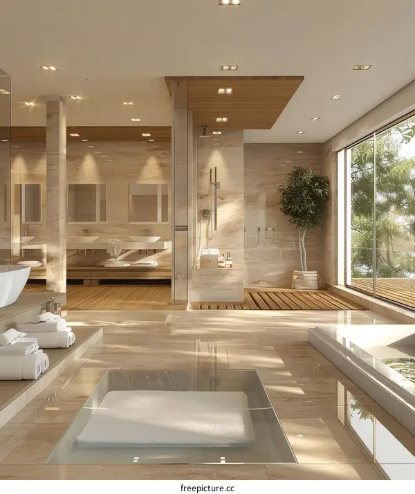 Luxury Modern Beige Bathroom Design