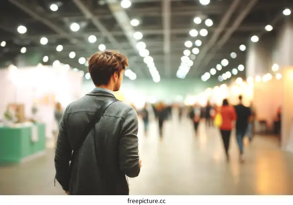 Exhibition Hall Interior with Attendees